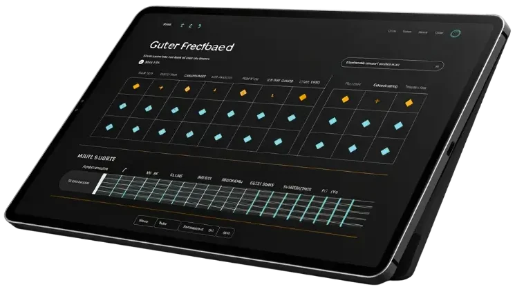 Guitar Chord Finder: The Ultimate Guide for Musicians Guitar Chord Finder interactive fretboard tool on digital tablet